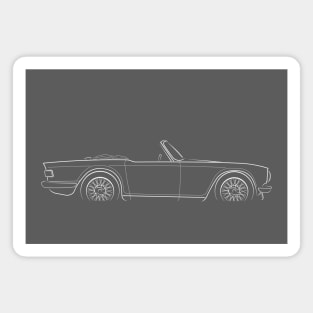 Triumph TR4 - profile stencil, white Magnet